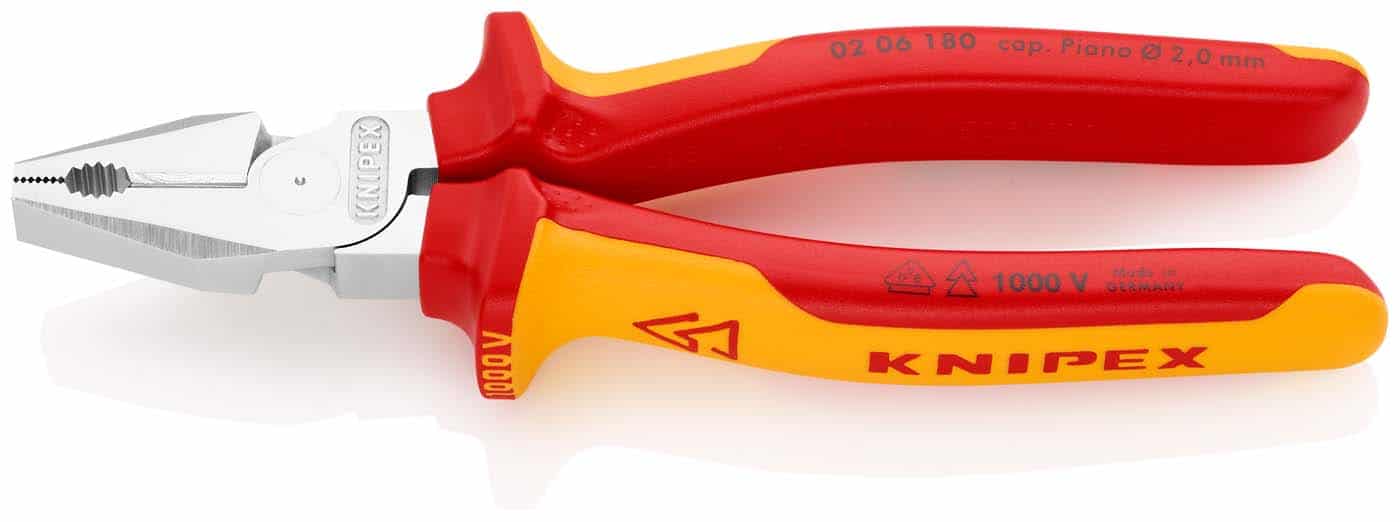KNIPEX 02 06 180 VDE high-leverage combination pliers, 180 mm