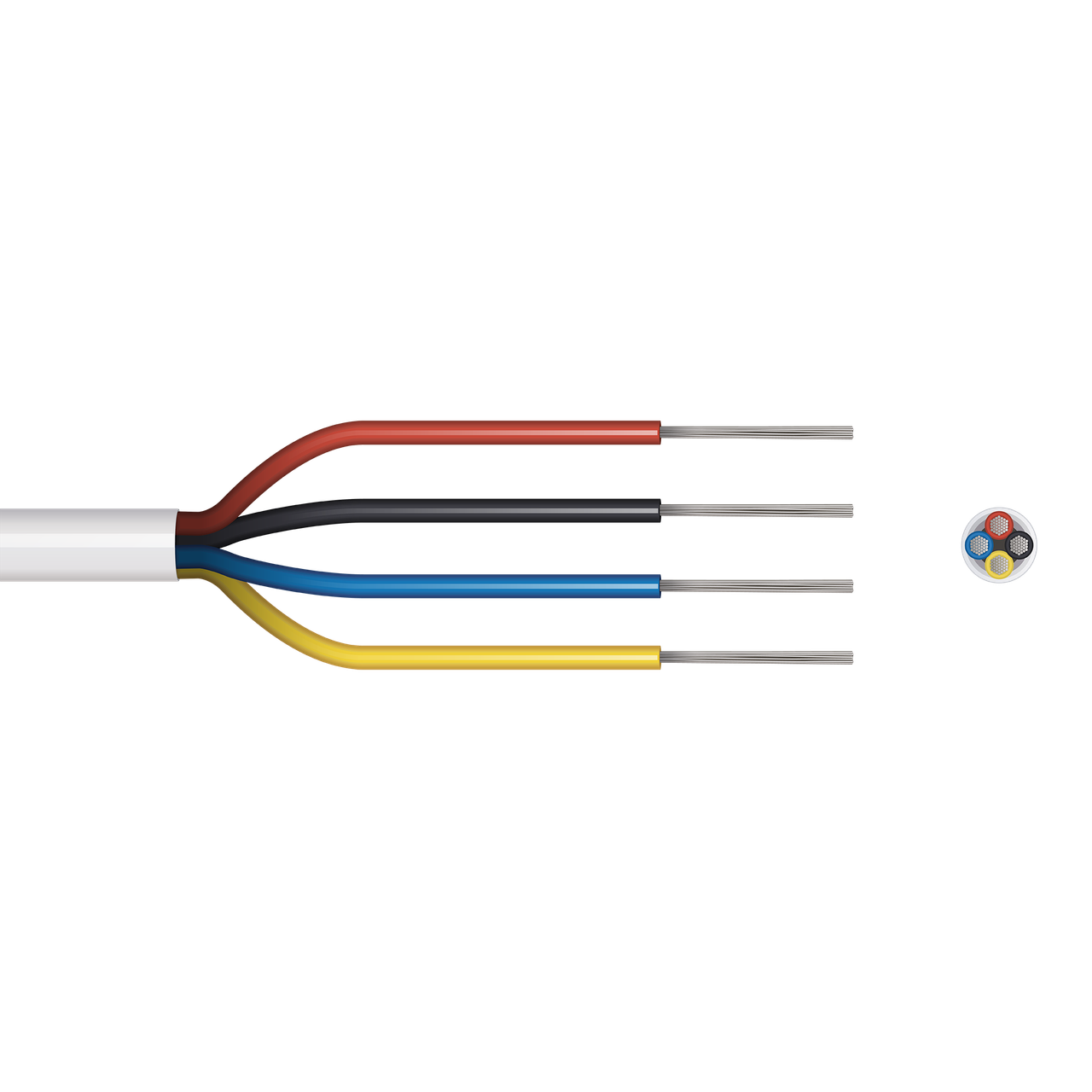 4-Core White Alarm Cable — 100 m Reel