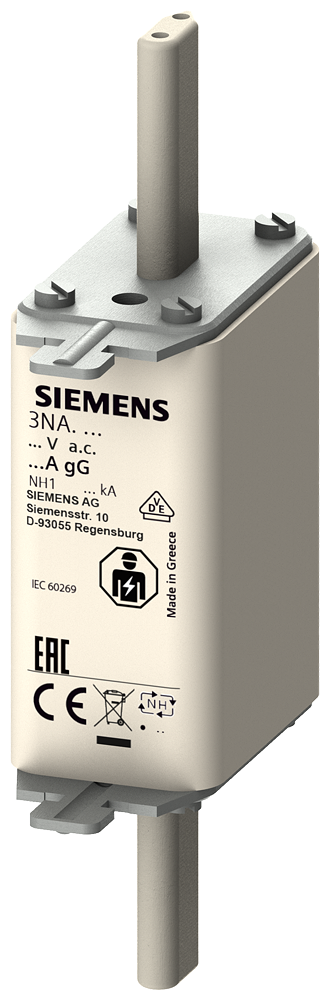 Siemens 3NA3136 160 A NH1 gG HRC fuse link, 500 V AC