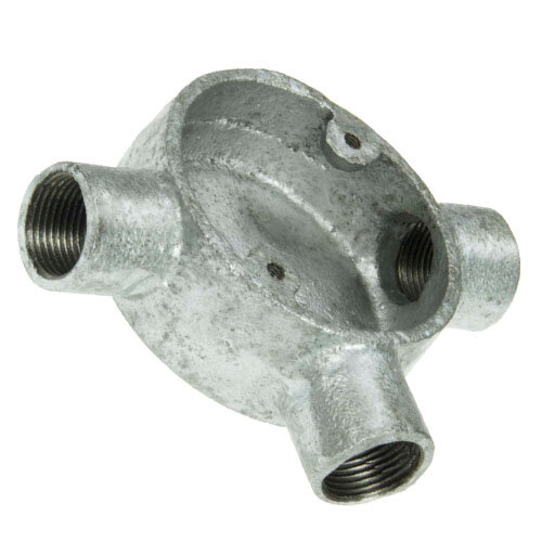 Tee circular conduit box, 20 mm, galvanised steel