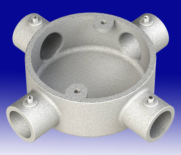 20 mm galvanised four-way conduit box