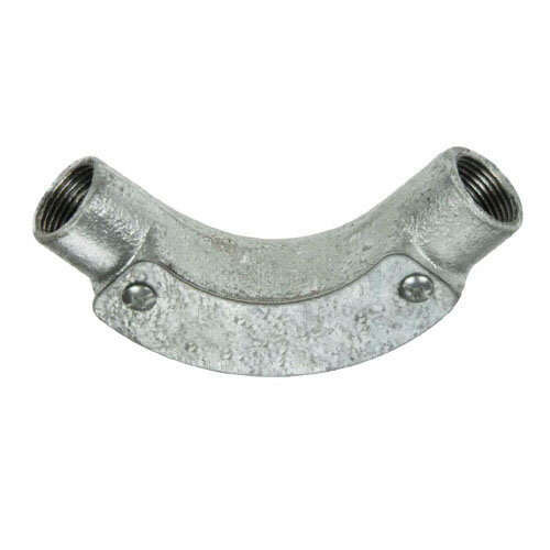 Inspection bend, 20 mm, Galvanised steel / galvanised malleable iron