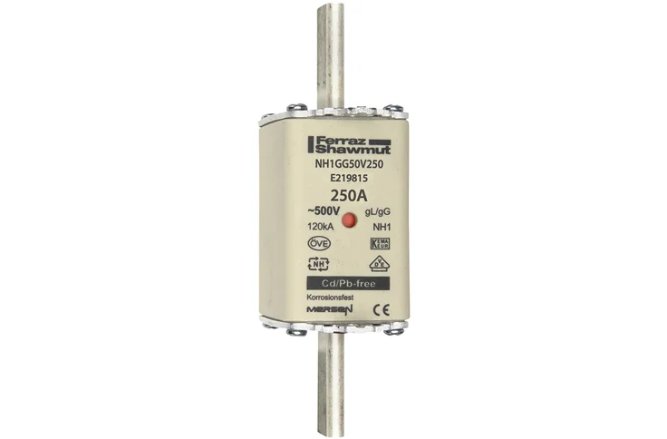 Mersen NH1GG50V250 250 A NH1 HRC fuse 80 kA 690 V AC
