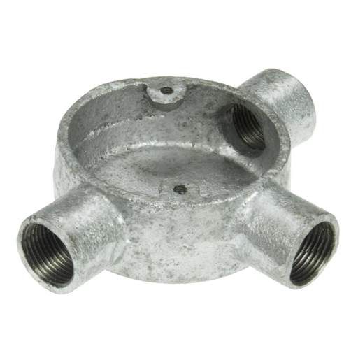 25 mm galvanised 3-way conduit box