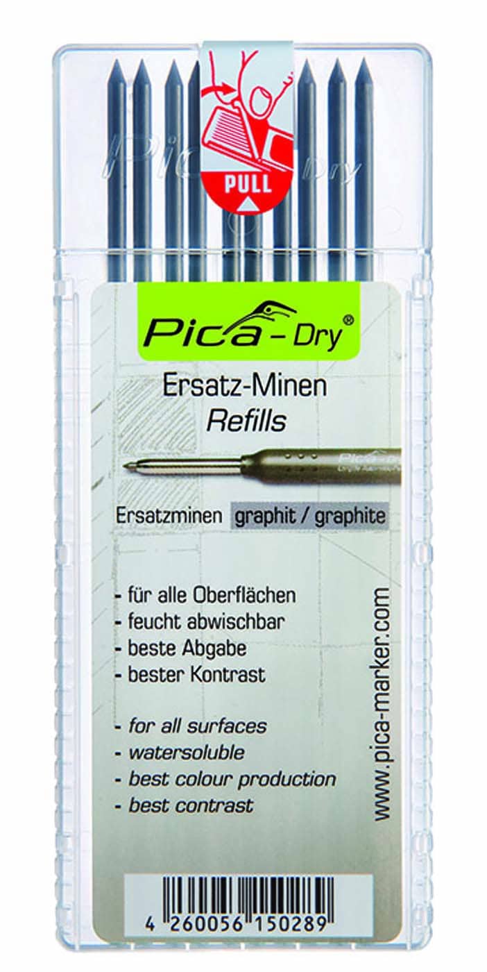 Pica-Dry 4030 graphite 2B refill leads, pack of 10