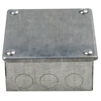 4 × 4 × 2 in powder-coated knockout box
