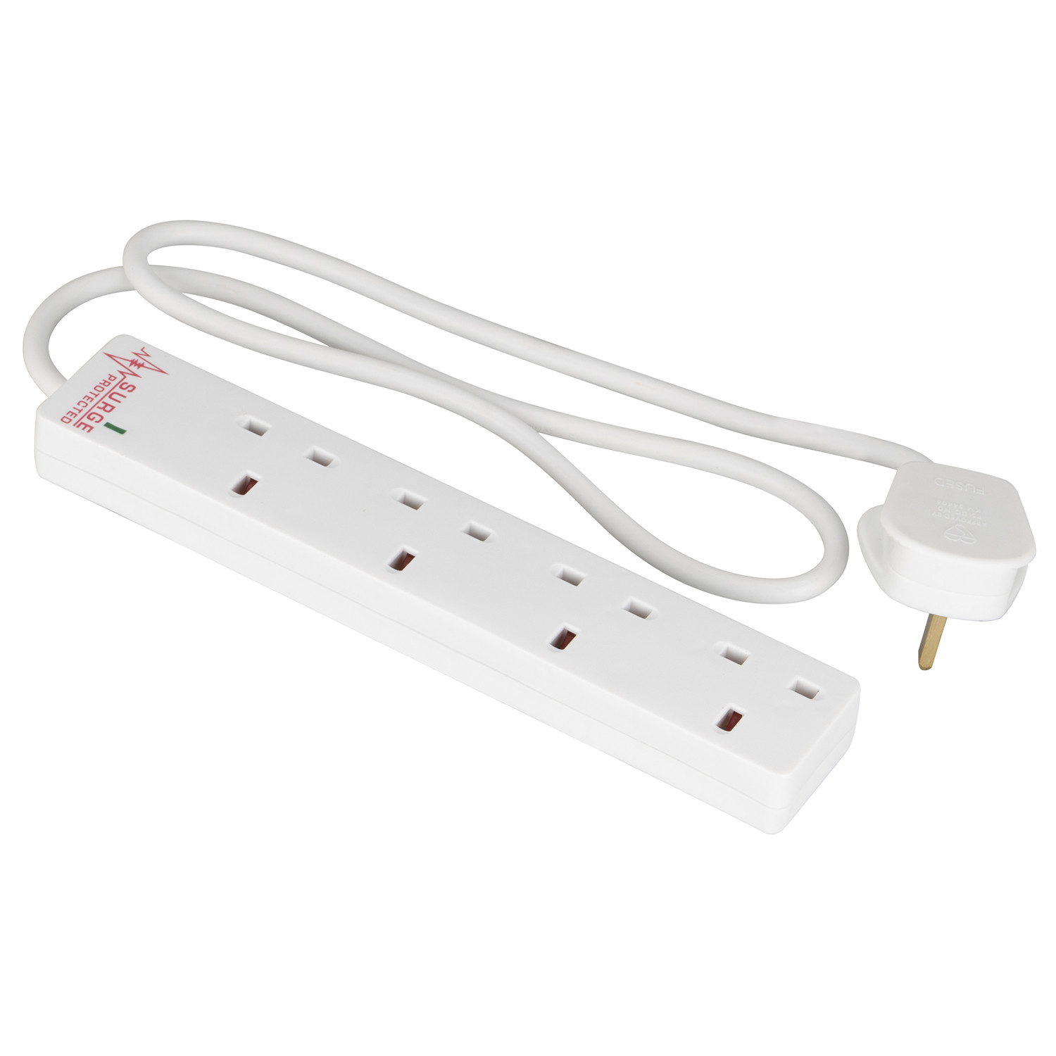 4-gang extension lead + 2M flex surge
