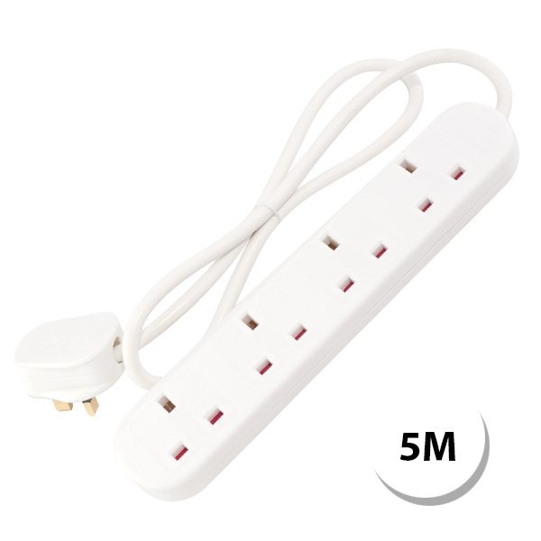 4-gang Extension lead + 5M flex