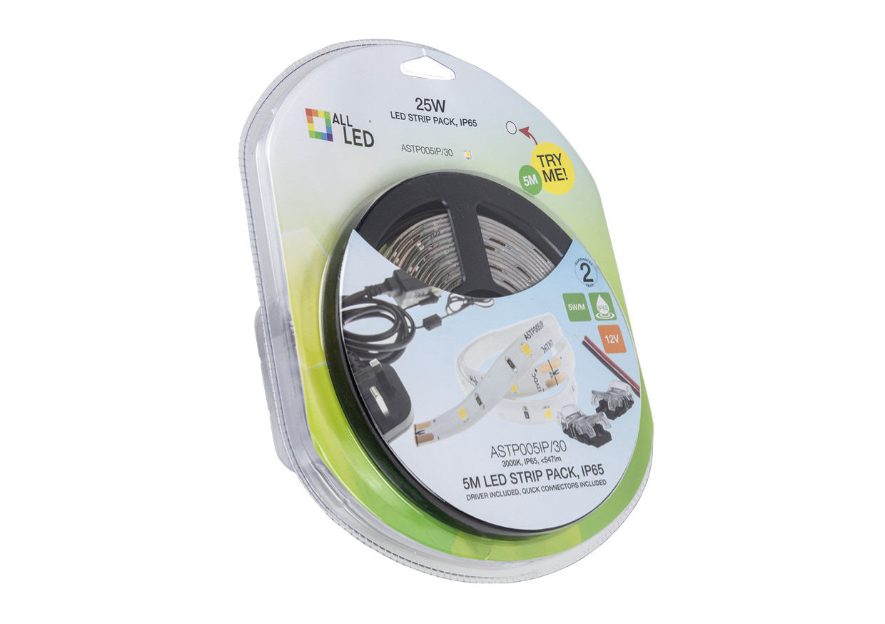 5 m LED strip kit with driver, IP65