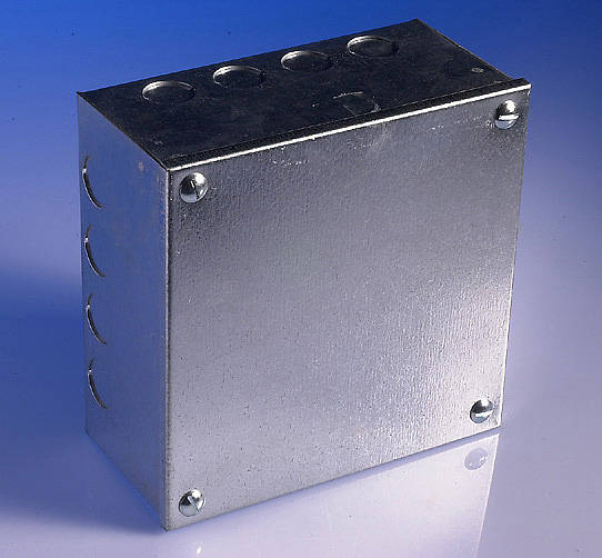 6 × 6 × 3 galvanised knockout box