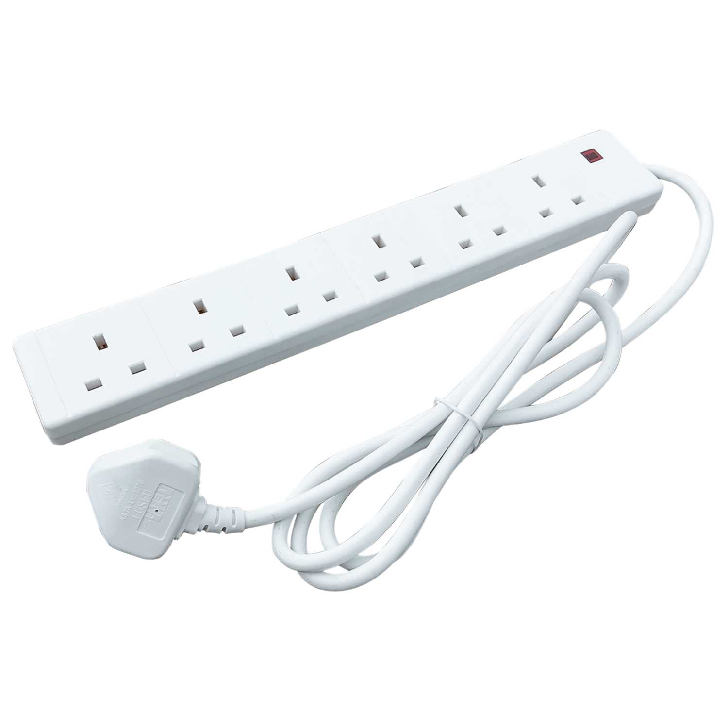 6 Gang T/socket + 2 m Of Fl