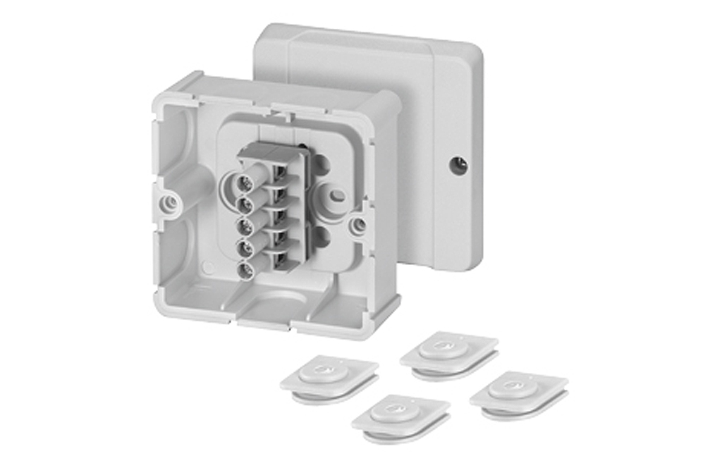 Hensel D9025 grey PVC cable junction box, IP54, 88 × 88 × 49 mm