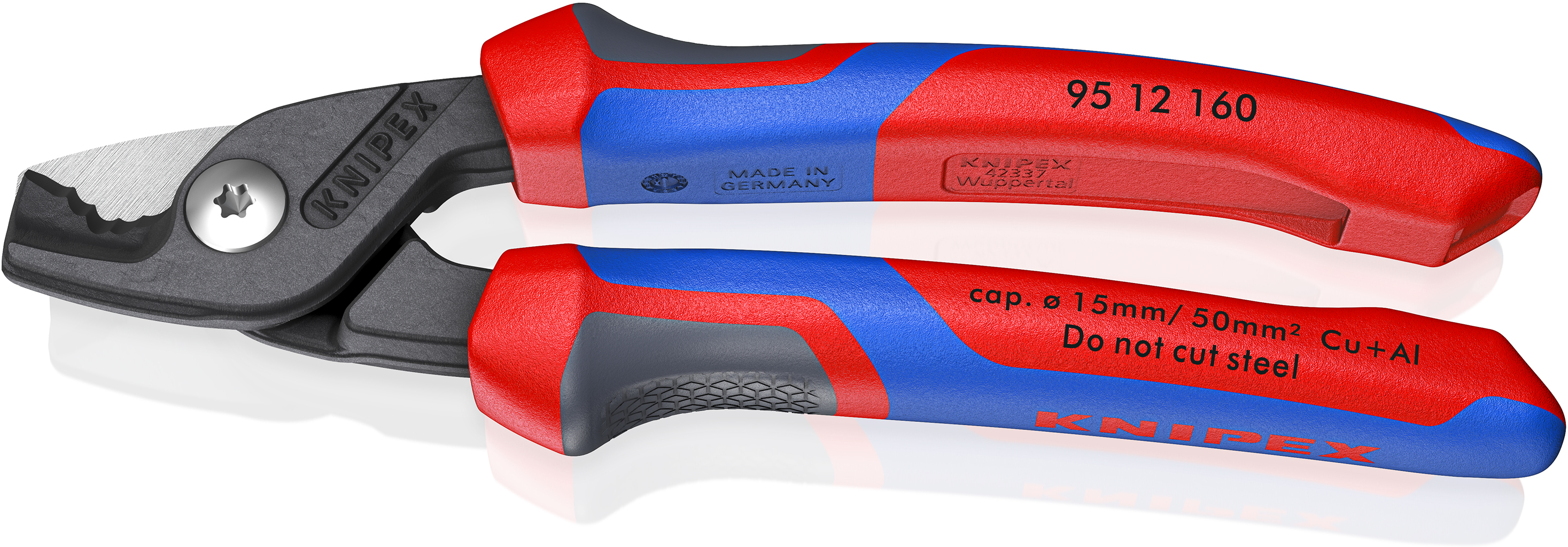 KNIPEX 95 12 160 StepCut cable shears, 160 mm, comfort handles