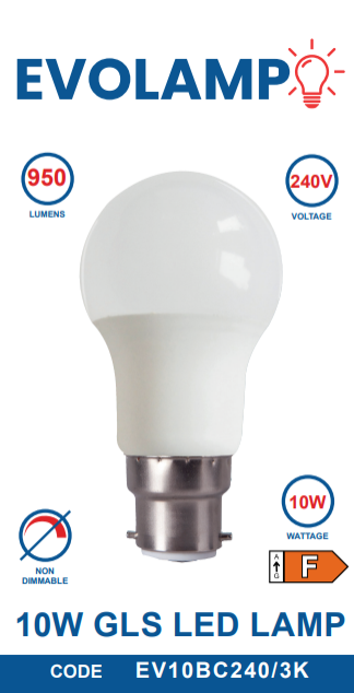 10 W BC/B22 LED lamp