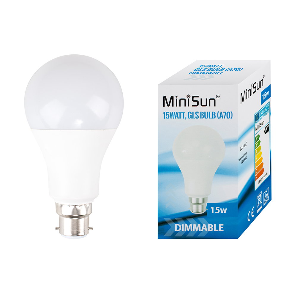 Dimmable 15 W B22 GLS lamp