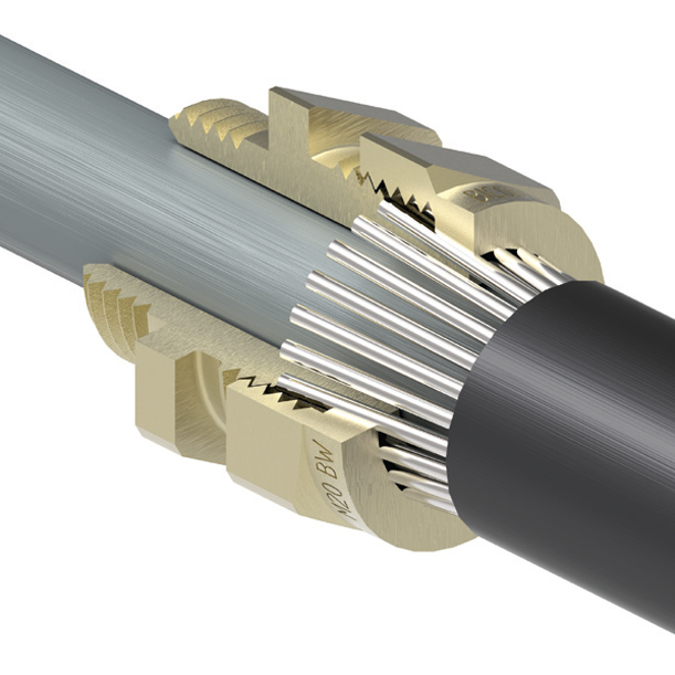 Prysmian / Bicon BW25 Cable gland, 19.9 mm, Brass