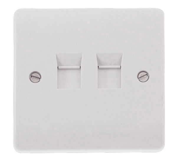 RJ45 data socket, Cat5e, 2-port, White