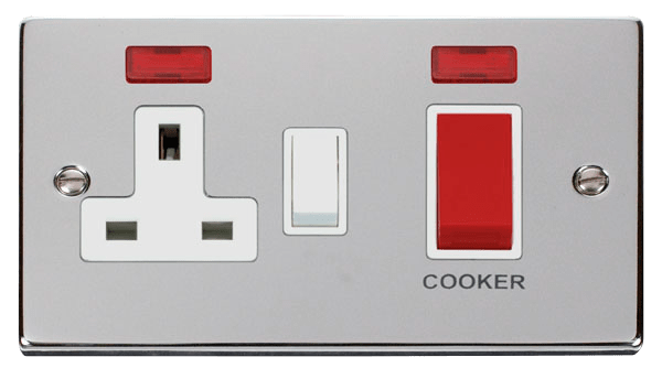 Click Scolmore VPCH205WH Click Chrome 45 A C/switch Nen
