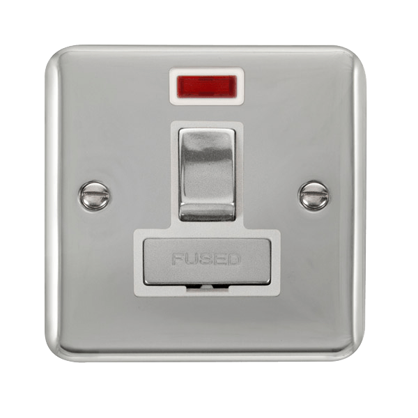 Click Scolmore DPCH752WH Click Chrome switch Spur neon