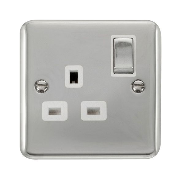 Click Scolmore DPCH535WH Click Chrome 13 A Sin switched socket