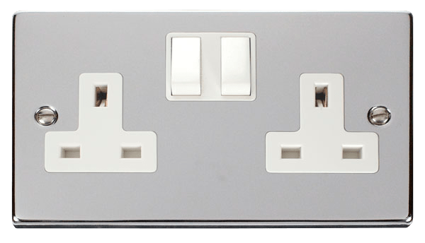 Scolmore Click VPCH036WH Click Chrome twin switched Sock