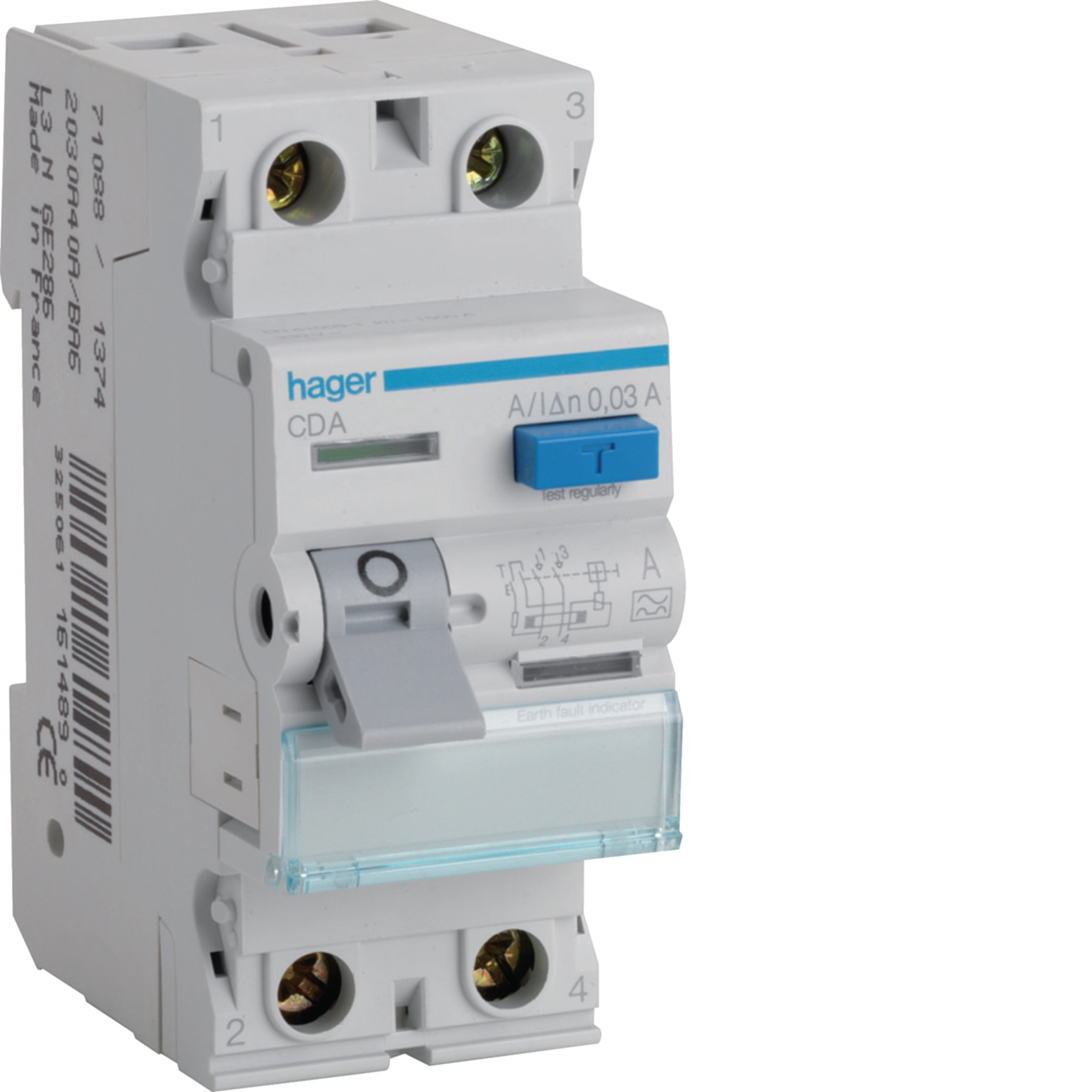 Hager 63 A 2-pole RCCB, 30 mA