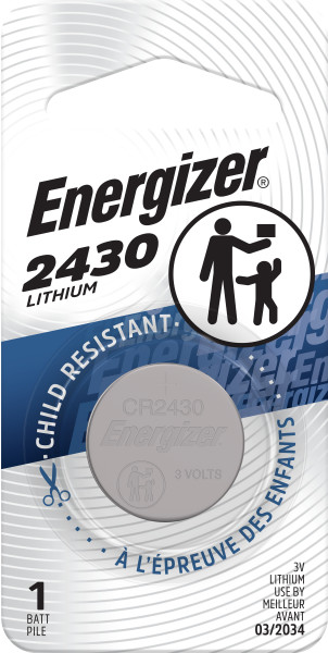 Panasonic Lithium Coin Cell Battery, CR2430, 3 V