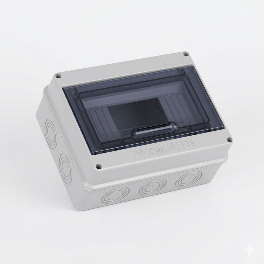 Plymouth 8-module enclosure IP65 with flap/d