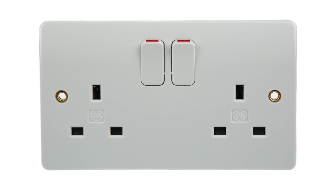 Scolmore Click CMA036 Click twin switched/socket White