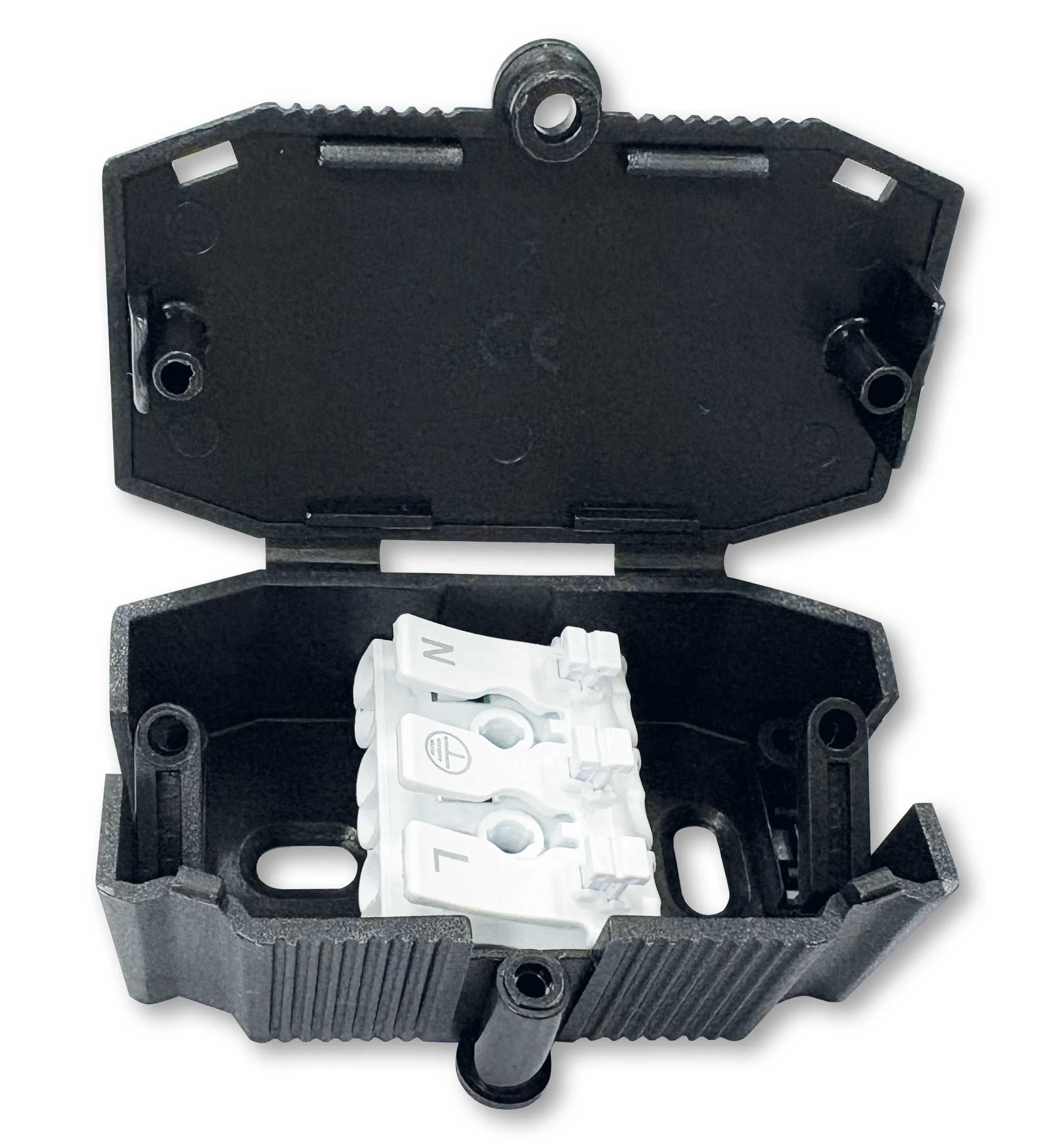 Eclipse mini coffin junction box with 3-way pushwire connector