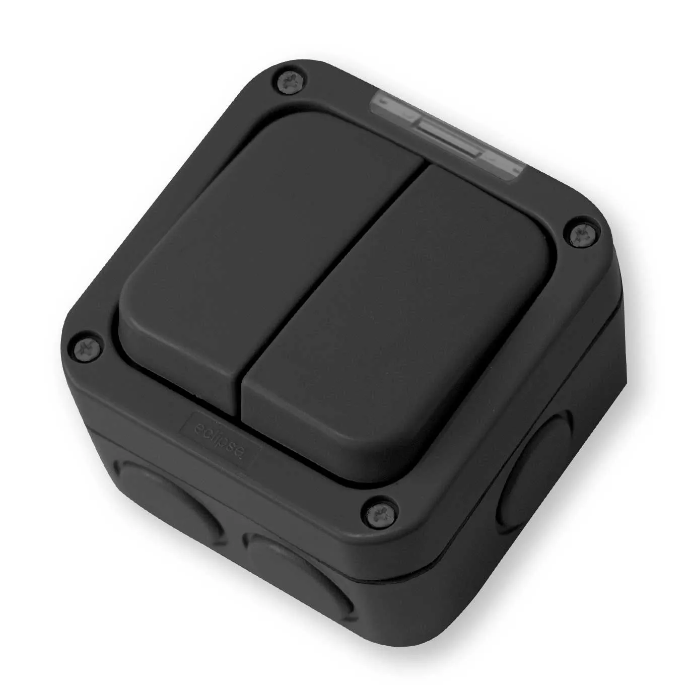Outdoor switch, 2-gang, 2-way, black