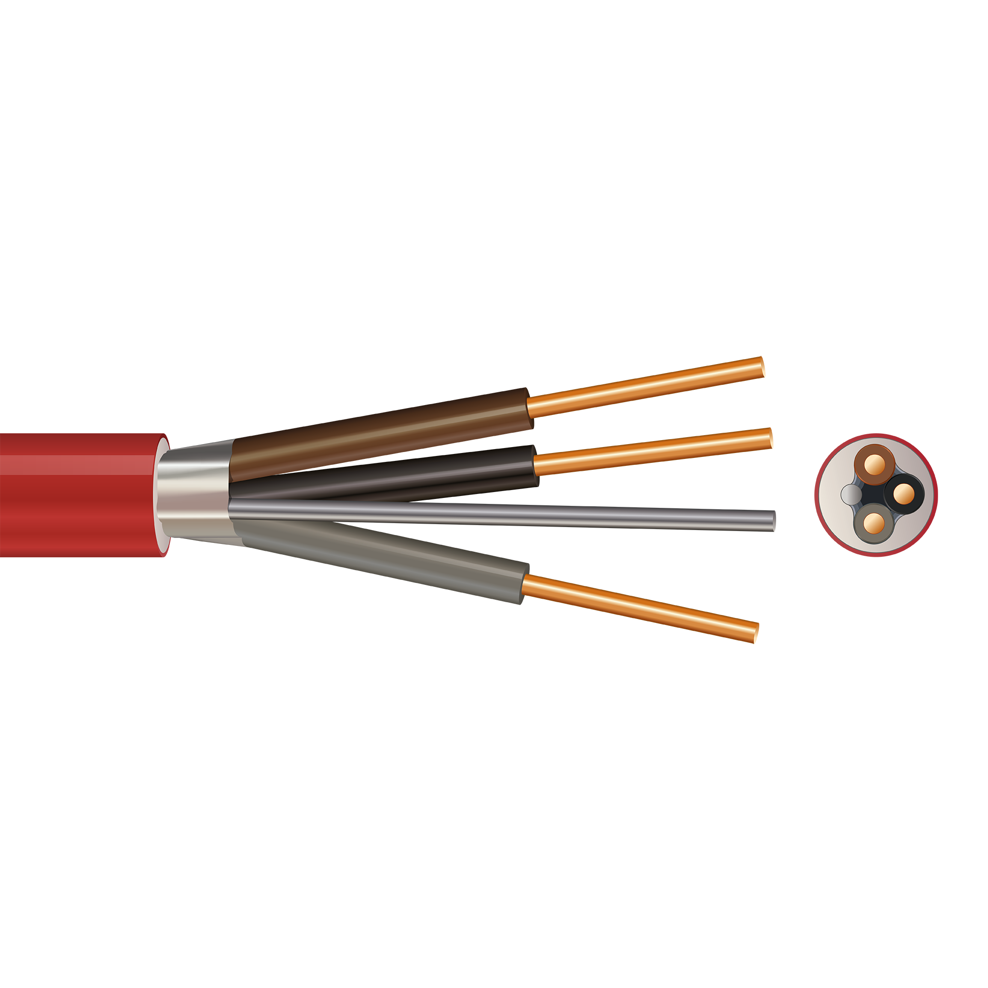 1.5 mm² 3-Core Plus Earth Red Fire Cable — 100 m Reel