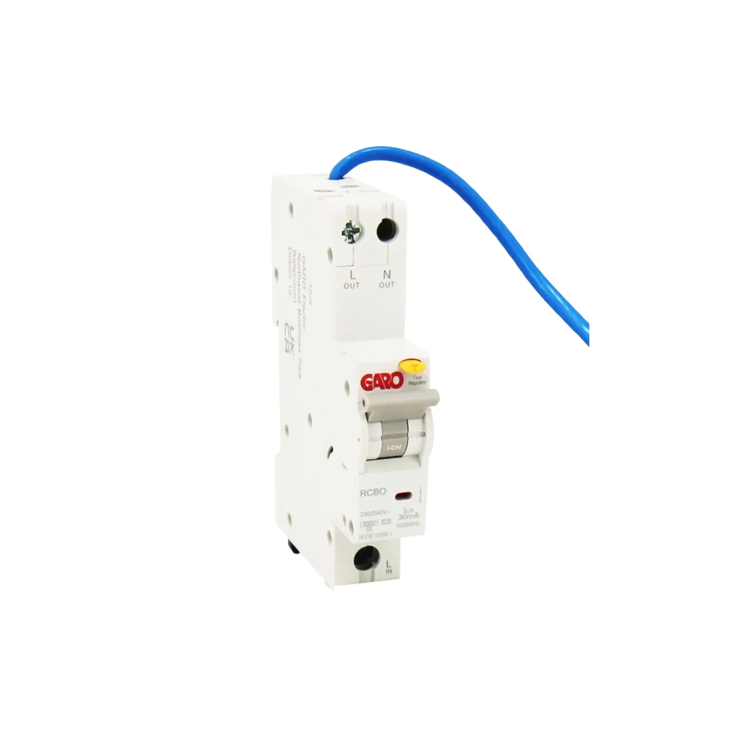 Garo 20 A 2-pole RCBO, B curve, 30 mA, 1-module