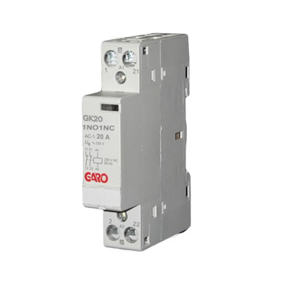 GARO GK20-1NO1NC modular contactor, 20 A, 1 NO + 1 NC, 230 V AC coil
