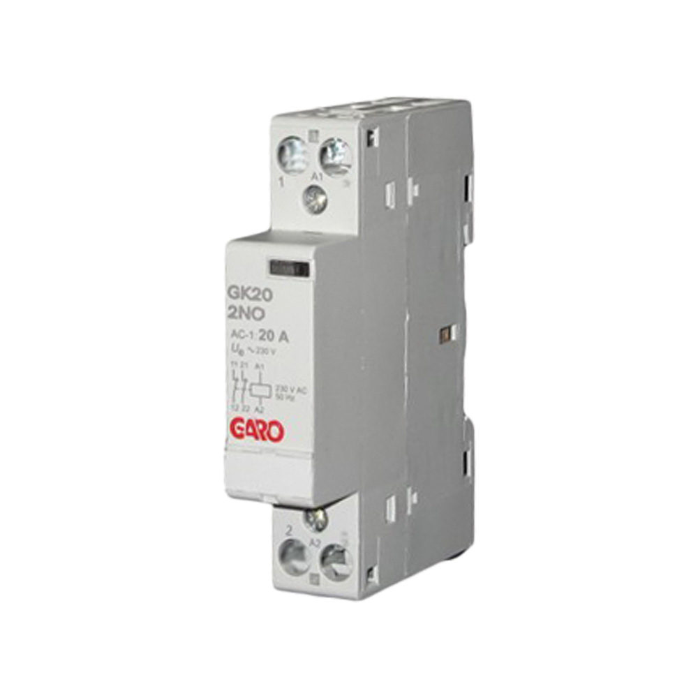 GARO GK20-2NO modular contactor, 20 A, 2 NO, 230 V AC coil