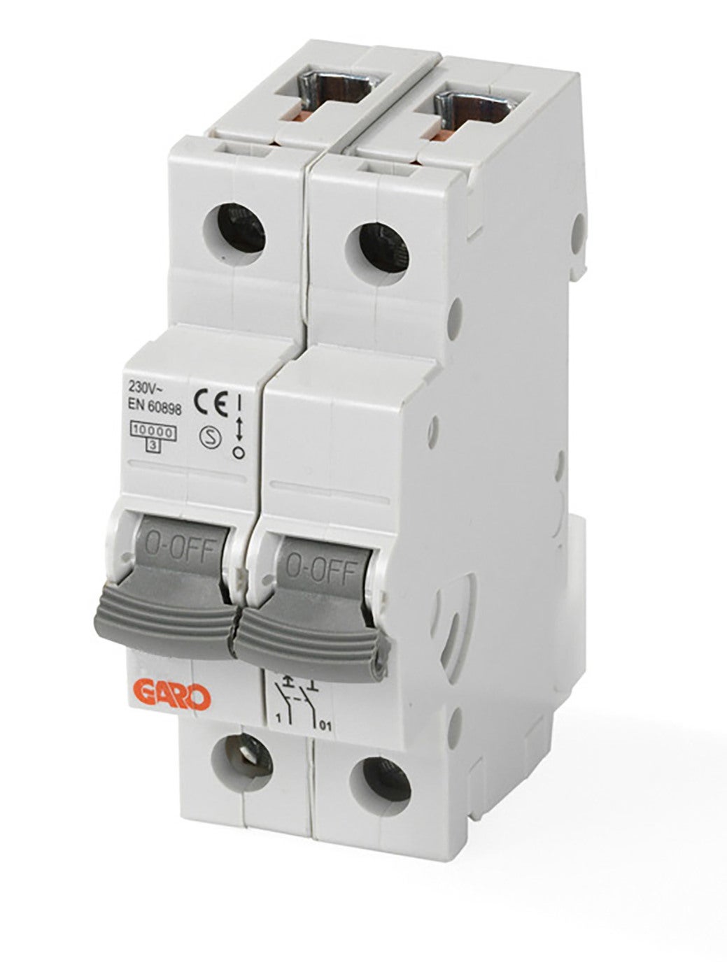 Garo MCBGSB263 63 A double-pole B-curve MCB, 10 kA
