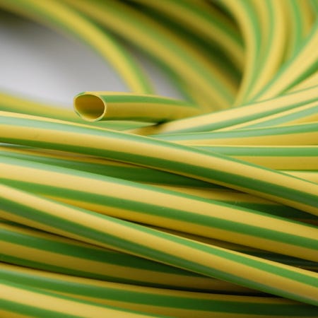 10 mm Green/Yellow PVC Earth Sleeving — 100 m