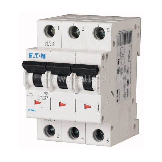Eaton 25 A three-pole MCB c curve
