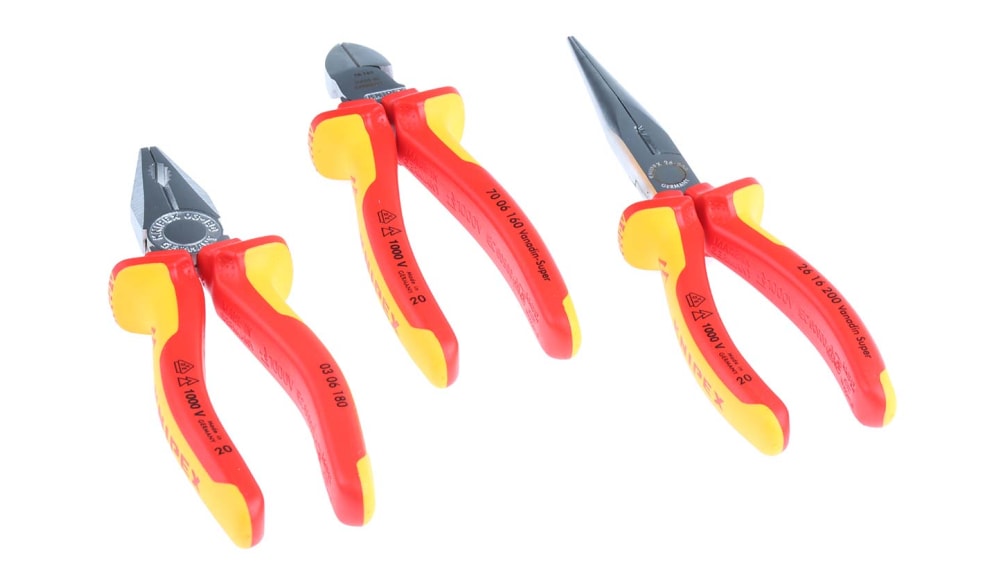 KNIPEX 00 20 12 Electro Set, 3-piece VDE plier set