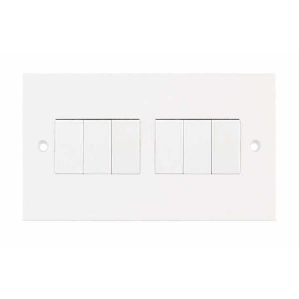 Selectric 10 A 6 Gang Plate switch Selec