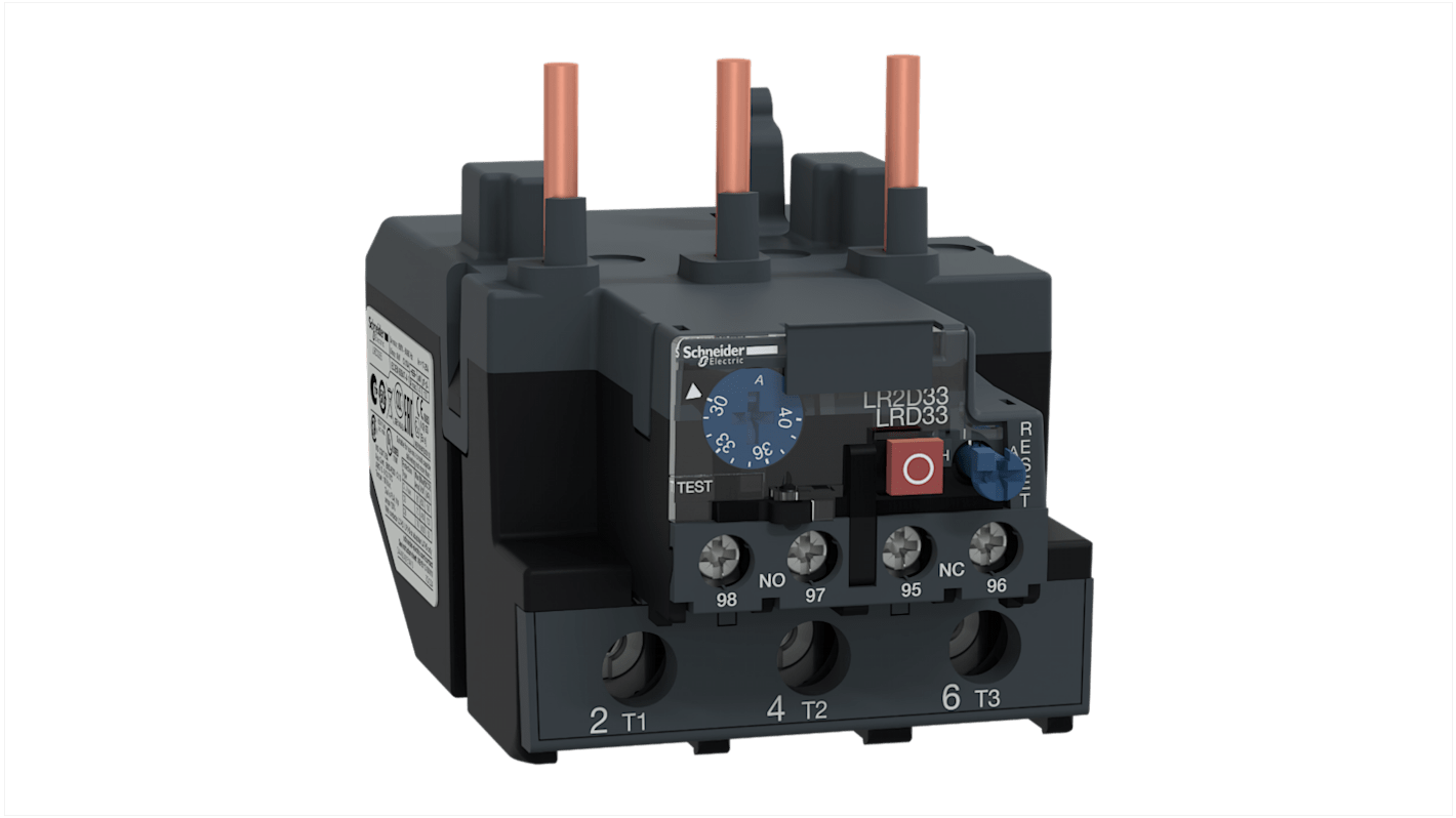 Schneider Electric Thermal Overload Relay — 30–40 A — Direct Mount — 1 NO + 1 NC — IP20