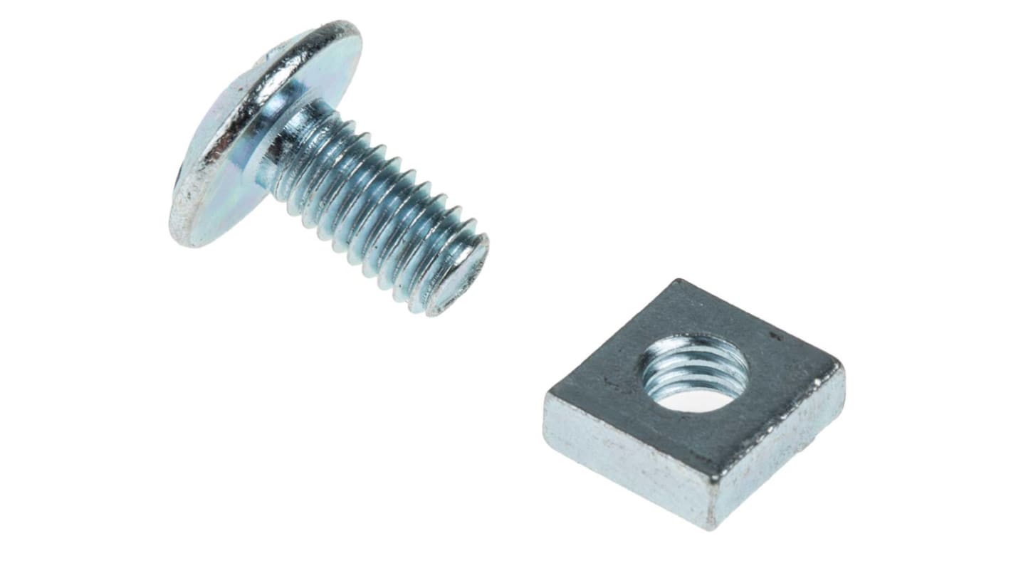 M6 × 12 mm roofing bolt and nut