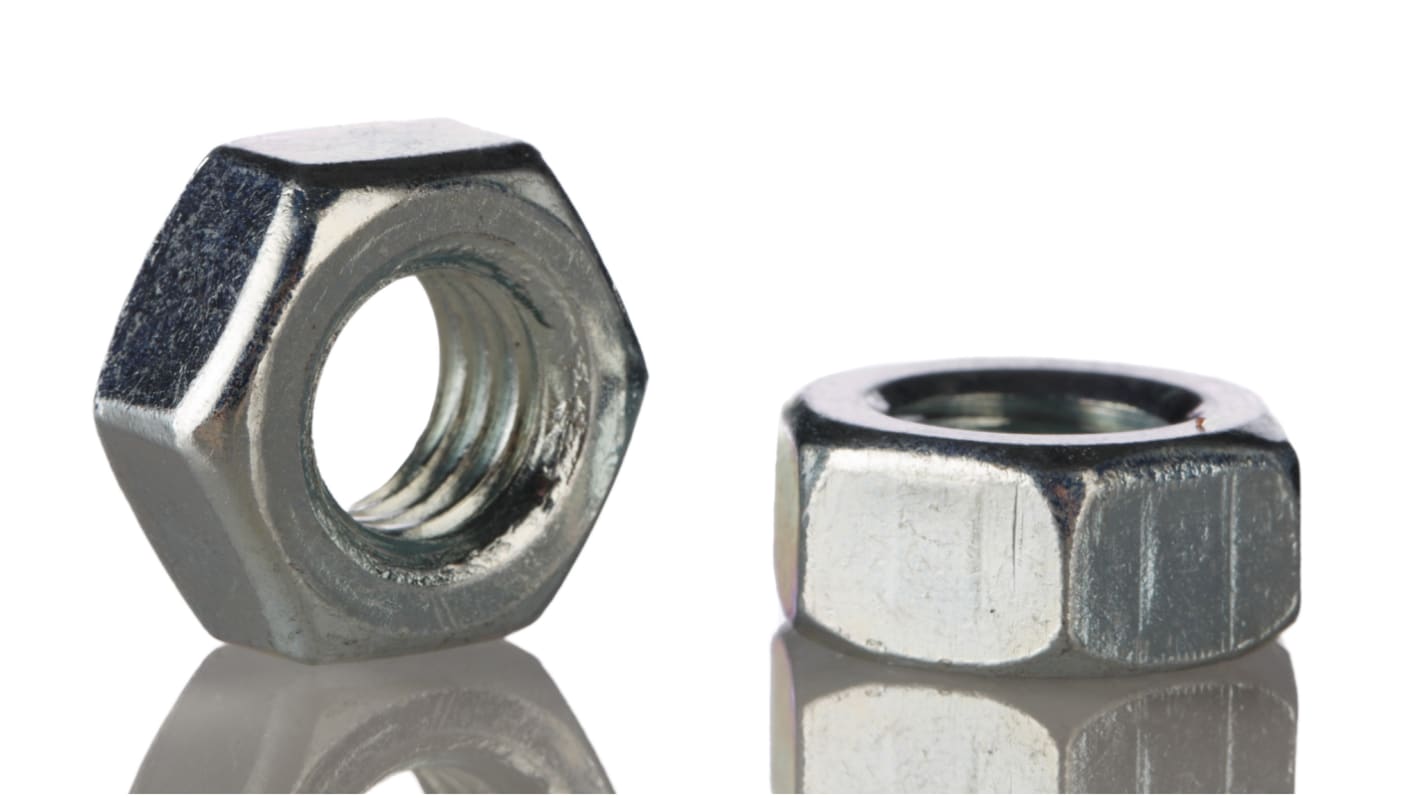 M8 hex nuts Steel Bright zinc