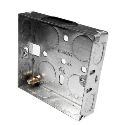 16 mm 1-gang recessed metal back box