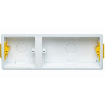 47 mm 2-gang recessed metal back box