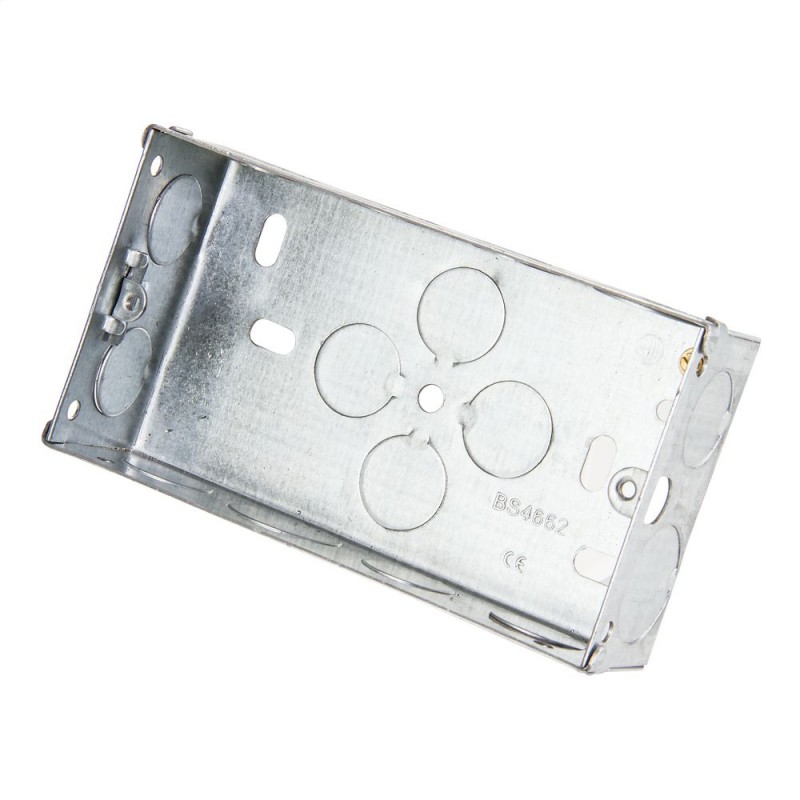 35 mm 2-gang recessed metal back box