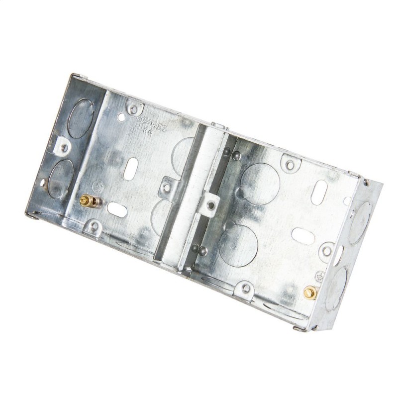 35 mm dual-accessory recessed metal back box