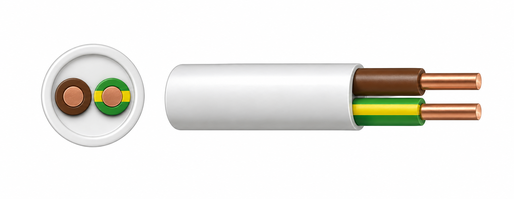 1.5 mm² Brown and Earth Cable — 100 m