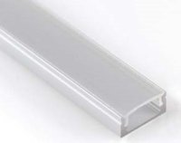 Aluminium LED strip profile with cover, 17 mm x 7 mm, 2 m
