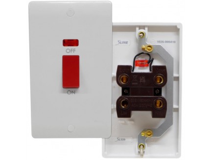 45 A Cooker switch Twin with neon